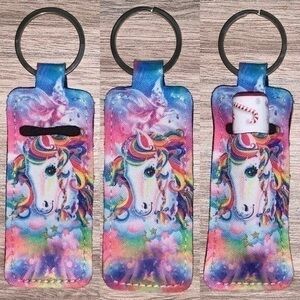 Lisa Frank unicorn rainbow chapstick holder new